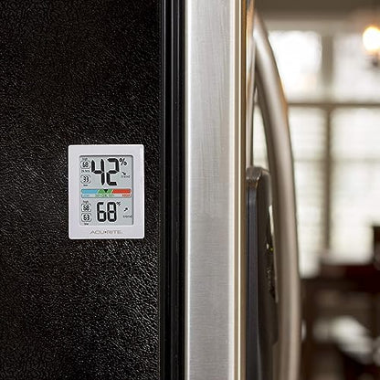 AcuRite Humidity Meter Hygrometer and Indoor Digital Thermometer with Temperature Gauge and Humidity Gauge,Room Thermometer Comfort Scale,3 x 2.5 Inches,White (01083M),(Pack of 12) - size: 3 x 2.5 Inches (Pack of 12)