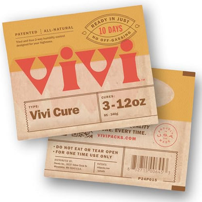 Vivi 10-Day Refining Process Humidity Control Packs | Balance Moisture for 3 to 12 oz in Any Airtight Storage Container, 4-Pack with Resealable Bag, Powered by Boveda