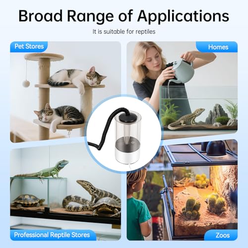 4L/1.06gal Reptile Humidifier, 110-220V 1.31-5.25 Ft Hose Length Tabletop Reptile Fogger, 3 Spray Levels Fogger for Reptile Tank, Reptiles Mister for Geckos, Snakes, Turtles, Lizards, Frogs