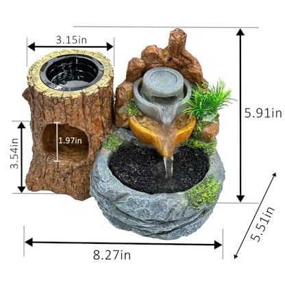 PurifyLogix 3in1 Reptile 550ML Waterfall Fountain with Food Dish & Hideout | Adjustable Flow Drinking Fountain for Bearded Dragon, Water Dispenser, Gecko, Lizard, Chameleon, Natural Resin