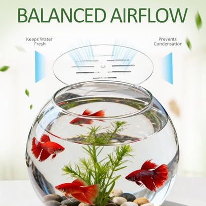 Fish Tank Lid: 22cm/8.66" Round Aquarium Lid Cover with Hole - Transparent Acrylic Tank Protective Cover for Fish Bowl Terrarium - size: 22.00X22.00X0.30CM