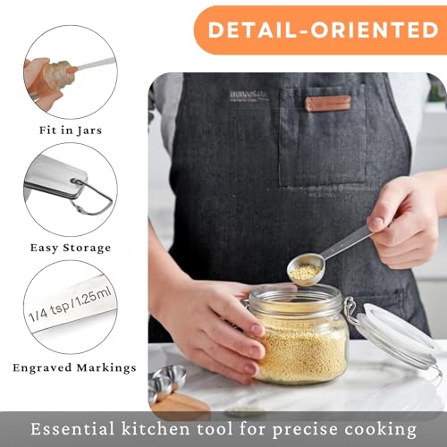 12PCS Measuring Cups and Spoons Set, 7 Stainless Steel Nesting Measuring Cups & 5 Mini Measuring Spoons for Cooking Baking, Dry and Liquid Ingredients Measurement - size: 12PCS Set