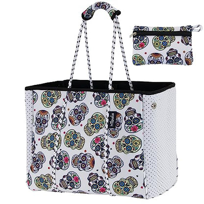 Hibala Neoprene Multipurpose Beach Bag,Gym/Travel/Pool Bag,Tote For Women&Men - color: Skeleton