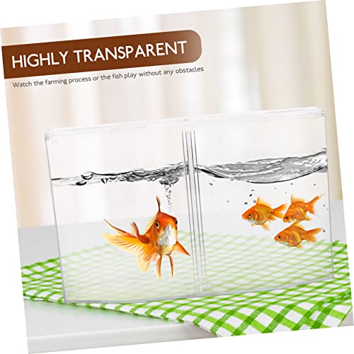 Toddmomy Transparent Fish Breeding Box Dual Chamber Isolation Tank for Betta and Small Fish for Spawning and Fry Safety Aquarium Divider for Home Decor