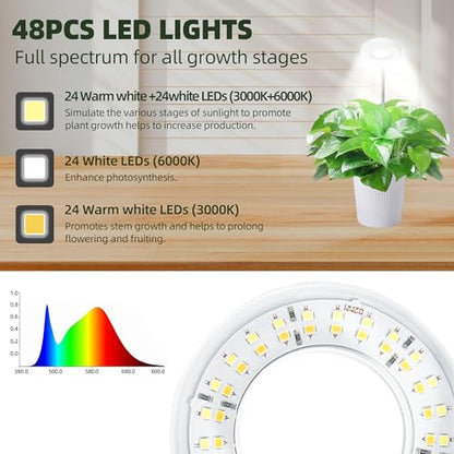 EWPJDK Plant Grow Light Full Spectrum with Detachable Base 48 LED Grow Lamp | Plant Grow Light Lamp for Indoor Plants, Clip-On, Growing Lamp - style: 03