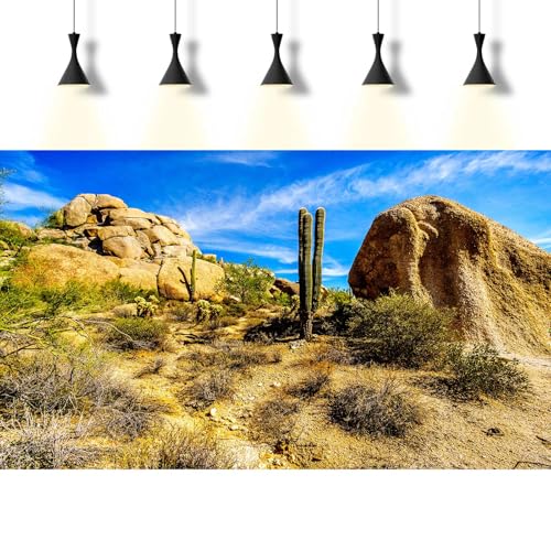 Desert Reptile Tank Background Saguaro Cacti Boulders Terrarium Backgrounds Rocks Fish Tank Background Rocky Bush Thorns Reptile Enclosure Backgrounds Bearded Dragon Tanks Backdrop 24x12in - color: Gobi Green, size: 24(W)x12(H)inches/ 60(W)*30cm(H)