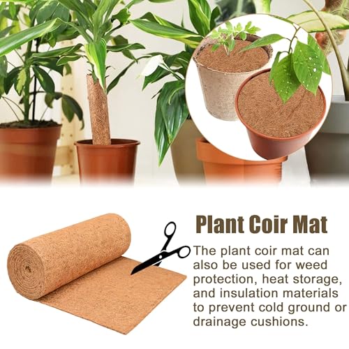 Natural Coco Liner Roll-15.7x78.7 Inch Coconut Coir Liner Sheets Coco Mat for DIY Flower Basket Liner Pet Pad Reptile Carpet Moss Pole（2 Rolls） - size: 40cmx200cm