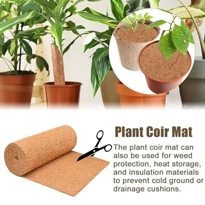 Natural Coco Liner Roll-15.7x78.7 Inch Coconut Coir Liner Sheets Coco Mat for DIY Flower Basket Liner Pet Pad Reptile Carpet Moss Pole（2 Rolls） - size: 40cmx200cm