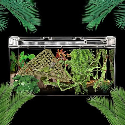 kathson 10 PCS Reptile Vines Plants Flexible Bendable Jungle Climbing Vine Terrarium Plastic Plant Leaves Pet Tank Habitat Decor for Bearded Dragons Lizards Geckos Snakes Frogs and More Reptiles - size: 10 PCS