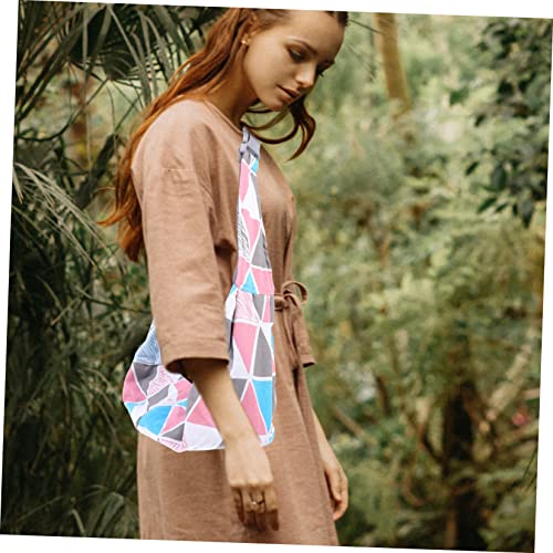 Reptile Pet Carrying Pouch Adjustable Shoulder Strap Polyester Small | Colorful Geometric Pattern, Breathable and Cozy Warmth, Crossbody Wear for Bearded Dragon Walking or Travelling