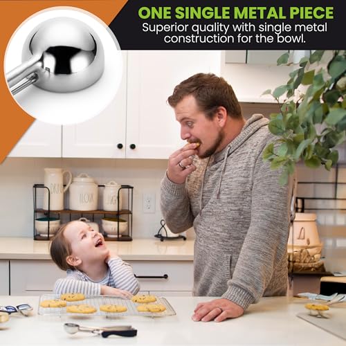 Spring Chef Extra Large Stainless Steel Cookie Scoop, #10, 5.5 Tbsp, Black | Premium 4" Cookie Dough Scoop for Baking, Dishwasher Safe Cookie Scooper, Ice Cream Scoop w/ Soft Grip & Trigger Release - color: Black, size: #10 - X-Large - 5.5 Tbsp