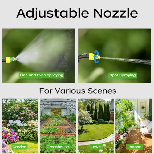 2-Gallon Battery-Powered Sprayer,6 Nozzles,2 Spray Modes, Telescopic Pole | Electric Sprayer for Lawn and Garden Weed/Pest Control, Watering, USB Rechargeable Adjustable Shoulder Strap