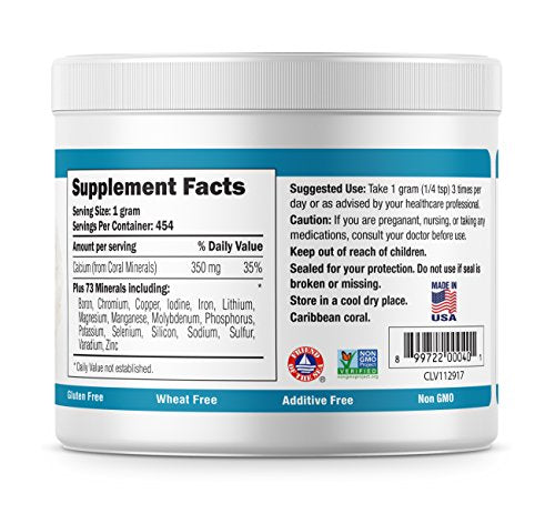 Coral Calcium Powder, Ecopure Calcium Supplement, 16 Ounces | Ancient Seabed Coral Calcium Powder; Supports Bone Health; 72+ Trace Minerals; Easy to Mix Powder; manufactured in the USA - size: 16 Ounce (Pack of 1)