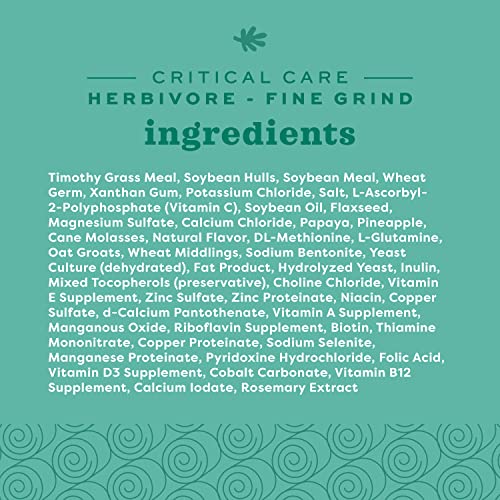 Oxbow Critical Care Herbivore Fine Grind, Rabbit & Guinea Pig, Papaya, 100g | Emergency Food for Rabbits and Guinea Pigs, Herbivore Recovery Diet, Papaya, Syringe or Tube Feeding, Complete Nutrition - size: 3.53 Ounce (Pack of 1)