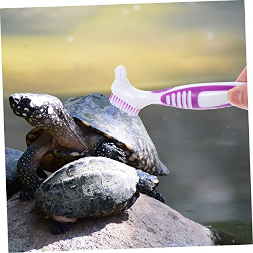 balacoo 2pcs Turtle Shell Cleaning Brush for Aquatic Turtle Double-Sided Aquarium Cleaning Tool Pet Supplies - color: Purple