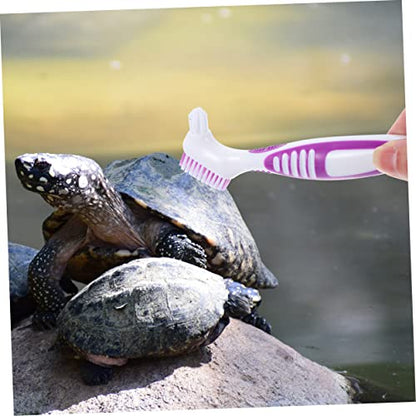 balacoo 2pcs Turtle Shell Cleaning Brush for Aquatic Turtle Double-Sided Aquarium Cleaning Tool Pet Supplies - color: Purple