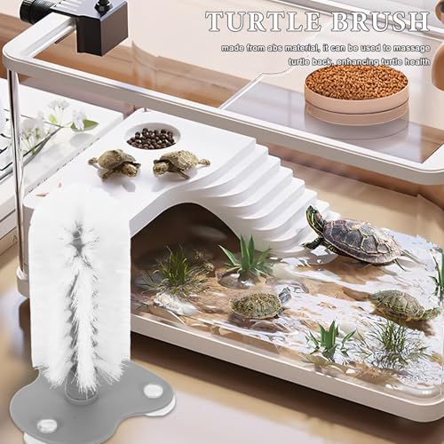 ULTECHNOVO Turtle Shell Cleaner Brush with Suction Cup and Soft Bristles for Effective Turtle Tank Cleaning and Shell Scrubbing, Abs Material Back Scratcher for Reptile Health