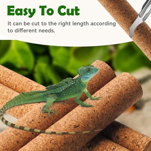 Natural Climbing Pet Cork Stick Natural Tree Frog Cork Wood Stick Branch Reptiles Climbing Branches Reptiles Use Cork Branches Climb Branches for Frogs, Snakes,Lizards, Bearded Dragons - size: 15.75"D x 1.65"W x 1.65"H