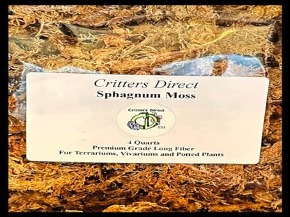 Sphagnum Moss, 4 Quarts, Premium Blend for Terrariums, Vivariums, Reptile and Amphibian Habitats, Carnivorous, Orchid, Succulent, Bromeliads and Fern Potted Plants, By Critters Direct (4 Quarts) - size: 4 Quarts