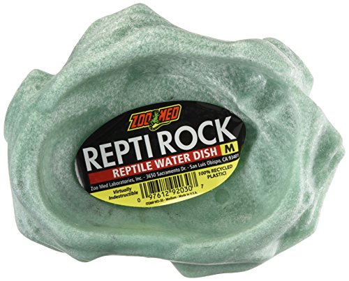 Zoo Med Reptile Rock Water Dish, Medium,Black (Pack of 3) - size: Medium (Pack of 3)