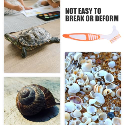 BESPORTBLE 3pcs Turtle Cleaning Brushes Portable Mud Remover for Aquatic Tortoise and Turtle Tank Use, Orange Sturdy Brush Set for Reptile Shell Maintenance