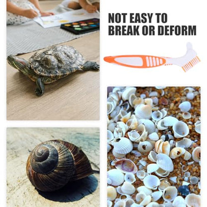 BESPORTBLE 3pcs Turtle Cleaning Brushes Portable Mud Remover for Aquatic Tortoise and Turtle Tank Use, Orange Sturdy Brush Set for Reptile Shell Maintenance