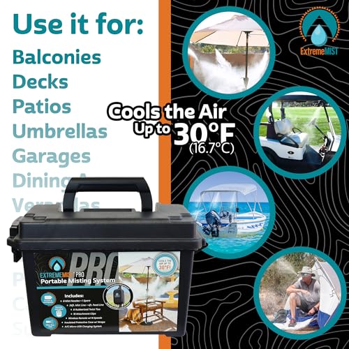 Portable Mist System Pro 24ft Wireless Outdoor Cooling Kit - color: 6 Mist Nozzles
