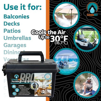 Portable Mist System Pro 24ft Wireless Outdoor Cooling Kit - color: 6 Mist Nozzles