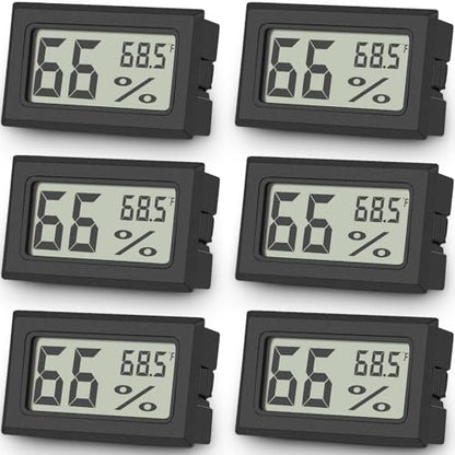 Vaikby 6-Pack Mini Digital Thermometer Hygrometer, Indoor Humidity Monitor, Temperature Humidity Gauge Meter with Fahrenheit (℉) for Greenhouse, Garden, Cellar, Closet, Fridge
