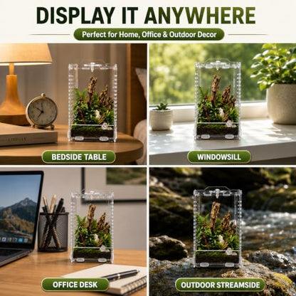 Jumping Spider Enclosure, Insect Terrarium, Bug Cage, Acrylic Terrarium for Tarantula, Snail, Praying Mantis, Frog, and Small Reptiles (3.5" x 3.5" x 5.9") - size: 3.5" x 3.5" x 5.9"