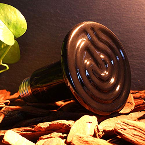 Reptile Heating Lamp Bulb 2pcs Amphibian Ceramic Heat Emitter (Black, 100W) | No light Emitted, long-lasting, No Nose Rapid Heating for lizard chameleon dragon turtle, Amphibian, Poultry ,Cat, in winter