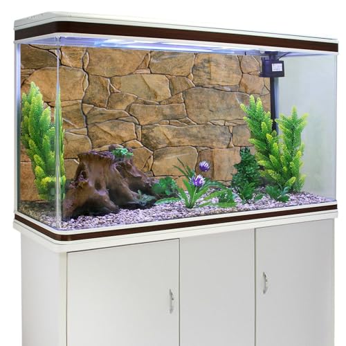 AWERT Stone Aquarium Background Rocky Fish Tank Background Rock Terrarium Background 48x24 inches Vinyl - size: 48x24in/120x60cm