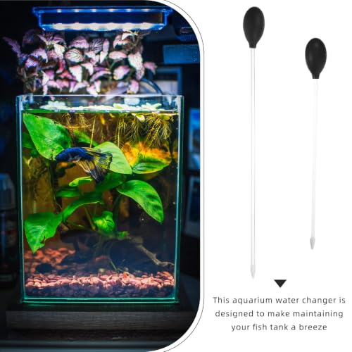 CLISPEED 2pcs Aquarium Fish Tank Cleaning Kit Manual Fish Tank Vacuum Cleaner with Acrylic Water Cleaning Tube and Silicone Dropper for Efficient Aquarium Maintenance and Waste Removal,