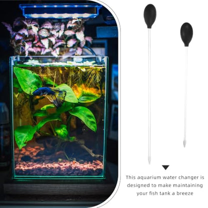 CLISPEED 2pcs Aquarium Fish Tank Cleaning Kit Manual Fish Tank Vacuum Cleaner with Acrylic Water Cleaning Tube and Silicone Dropper for Efficient Aquarium Maintenance and Waste Removal,