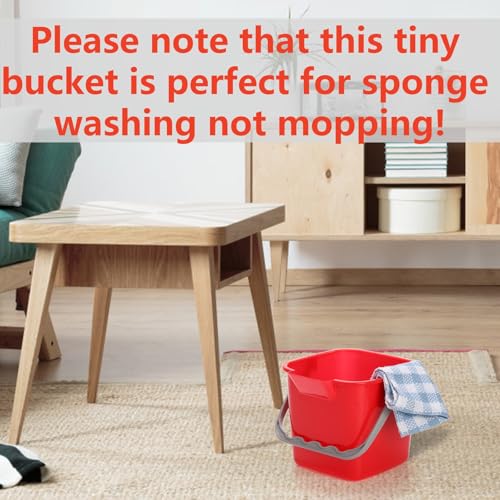 Peohud 4 Pack Sanitizing Buckets, 3 Quart Small Cleaning Pail, Square Detergent Bucket with Spout and Handle for Home, Offices, School, Commercial Use