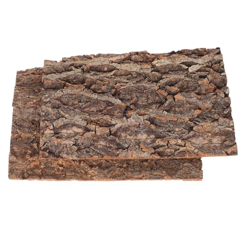 Reptile Bark Background Decor, Terrarium Tree Bark Background 2pcs, 11. 8x7. 8" Natural Climbing Platforms for Bearded Dragon Snake Lizard Spider Habitat Cage Tank Enclosure Accessories