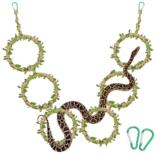 Snake Climbing Rings for Ball Python & Corn Snake, Reptile Toys | Enrichment Pet Toys & Tank Cage Decor, Habitat Accessories for Terrarium, Bearded Dragon, Chameleon, Lizard & Parrot
