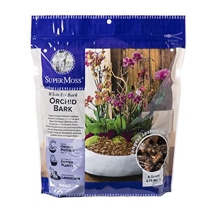 SuperMoss (23114) Orchid Potting Bark, Natural, 4 quarts (Pack of 8) - size: 200 Cu. In., style: Natural