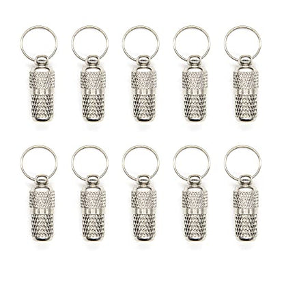AUEAR, 10 Pack Pet ID Tags Name Address Cell Phone Number Stainless Steel Personalized Dog Cat Small Animal Barrel Tube Anti-Lost