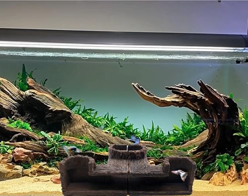 M2cbridge Aquarium Cave Betta Tunnel Driftwood Corners Shrimp House Hideout for Cichlid Breeding(Tree Trunk)