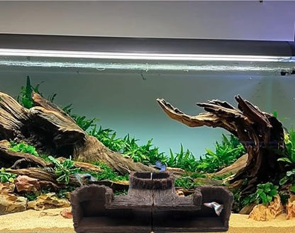 M2cbridge Aquarium Cave Betta Tunnel Driftwood Corners Shrimp House Hideout for Cichlid Breeding(Tree Trunk)