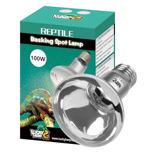 LUCKY HERP Heat Lamp Bulbs, UVA Intense Basking Spot Light Reptile Heat Lamp(Clear) 100W, Simulated Natural Sunlight Heat Lamp Bulbs for Reptile, Bearded Dragon, Amphibian, Turtle, Snake, Lizard - color: Clear Reptile Heat Lamp, size: 100W 1-Pack