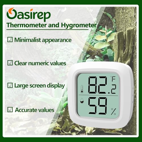 2-Pack Reptile Thermometer and Hygrometer – LCD Digital Temp & Humidity Monitor for Bearded Dragon, Gecko, Snake Tanks, Incubation Boxes, Indoor Pet Habitats - size: KD30M-White-2PCS