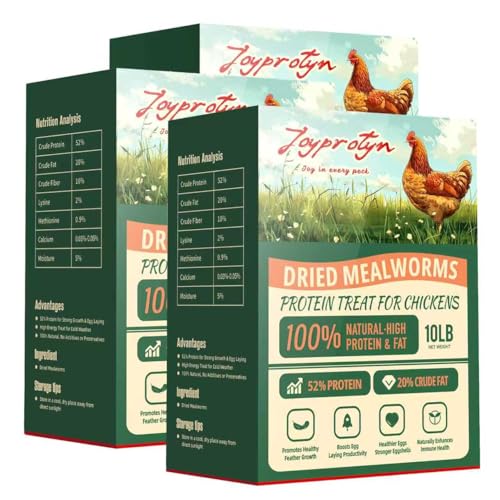 30LB Premium Non-GMO Dried Mealworms - High-Protein Natural Feed & Chicken Treats for Chickens, Ducks, Wild Birds, Quails & Reptiles - Support Egg Production & Feather Growth - size: 30 Pound (Pack of 1)