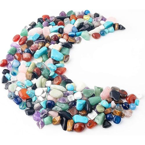 1LB(450g) Quartz Crystals, Crushed Chips,Polished Stone Vase Filler | Irregular Shaped Succulent Rocks for Plants Indoor, Betta Fish Tank Gravel,Table Scatter and DIY Crafts - color: Assorted