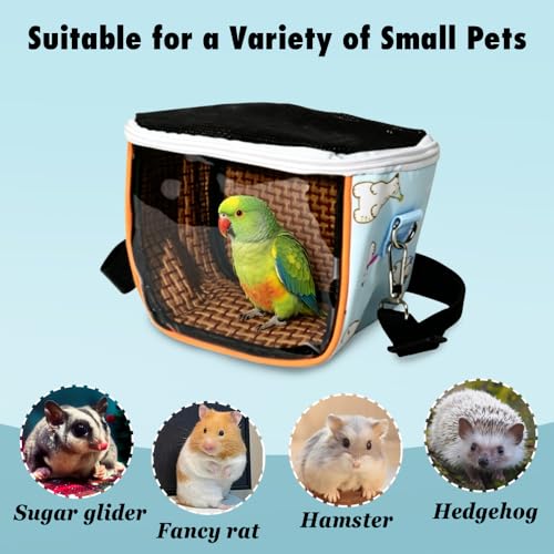 Small Pet Travel Carrier Bag, Breathable Hamster Travels Pouch with Shoulder Strap & Removable Cooling Mat for Kittens Hamsters Guinea Pigs and Reptiles - color: B