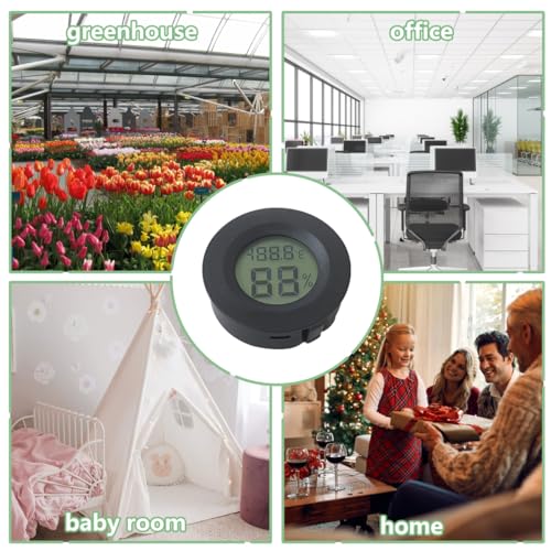 6-Pack Digital Hygrometer Thermometer Set, Mini Humidity Temperature Monitor for Reptile Terrariums and for Greenhouses