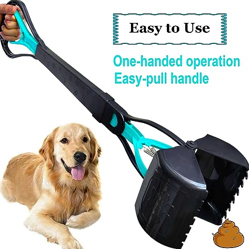 ienjoyed 2-Piece Pooper Scooper for Large Medium & Small Dogs Heavy Duty,Long Handled Dog Poop Scooper for Grass,Durable Dog Poop Pick Up Tool - color: 2-Piece