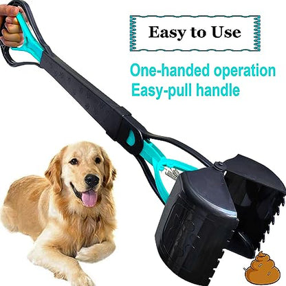 ienjoyed 2-Piece Pooper Scooper for Large Medium & Small Dogs Heavy Duty,Long Handled Dog Poop Scooper for Grass,Durable Dog Poop Pick Up Tool - color: 2-Piece
