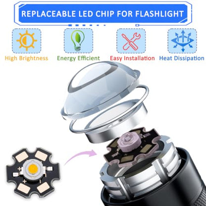 3W White LED Chip,5PCS High Power SMD COB Light Emitting Diode with Aluminum Plate 20mm Star PCB Base Heat Sink Repair Lamps Bulbs Floodlight DIY Lighting (700mA,3.0-3.4V,140deg,6000-7000K) - color: White